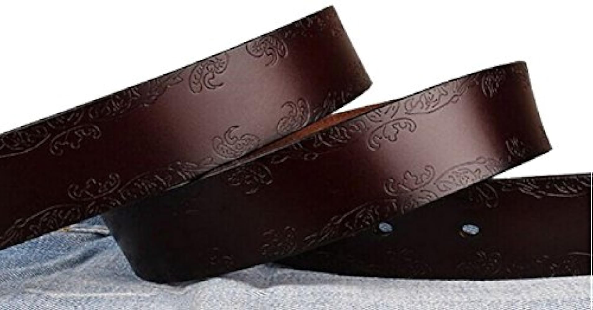 Black Retro Leather Pin Buckle Belt Flower Print Designer